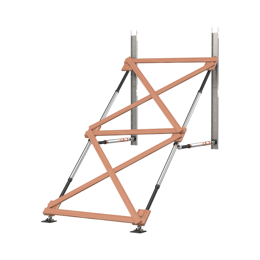 21. Raker volant 4,9 m, contreventement en bois
