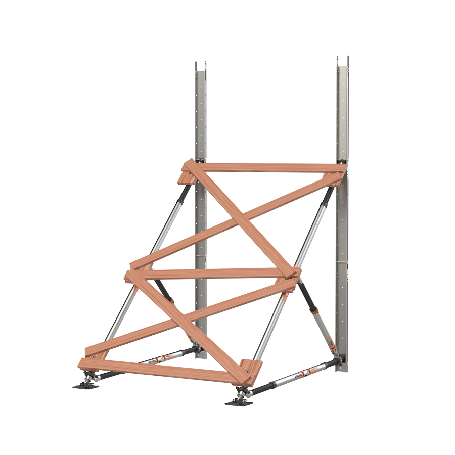 22. Raker 4,9 m, contreventement en bois